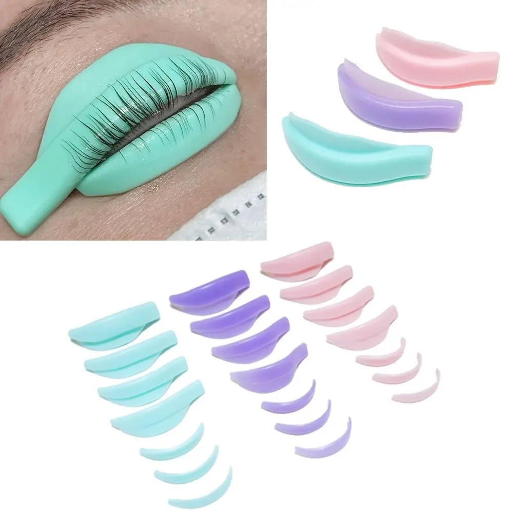 7 Pairs Silicone Eyelash Perm Pad Recycling Makeup Lifting Lashes Rods Shield 3D Eyelash Curler Accessories Applicator Tools