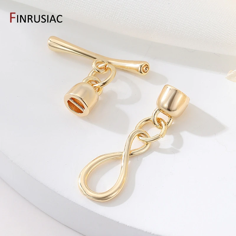 Fermoirs à bascule OT symbole infini plaqué or 14K pour la fabrication de bracelets et de colliers, connecteur pour bijoux, accessoires de bijouterie à faire soi-même