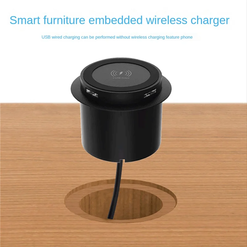 

ZIZI 2X 10W Fast Wireless Charger -Up Desktop Embedded Fast Wireless Charger With USB Port Universal For Smartphone