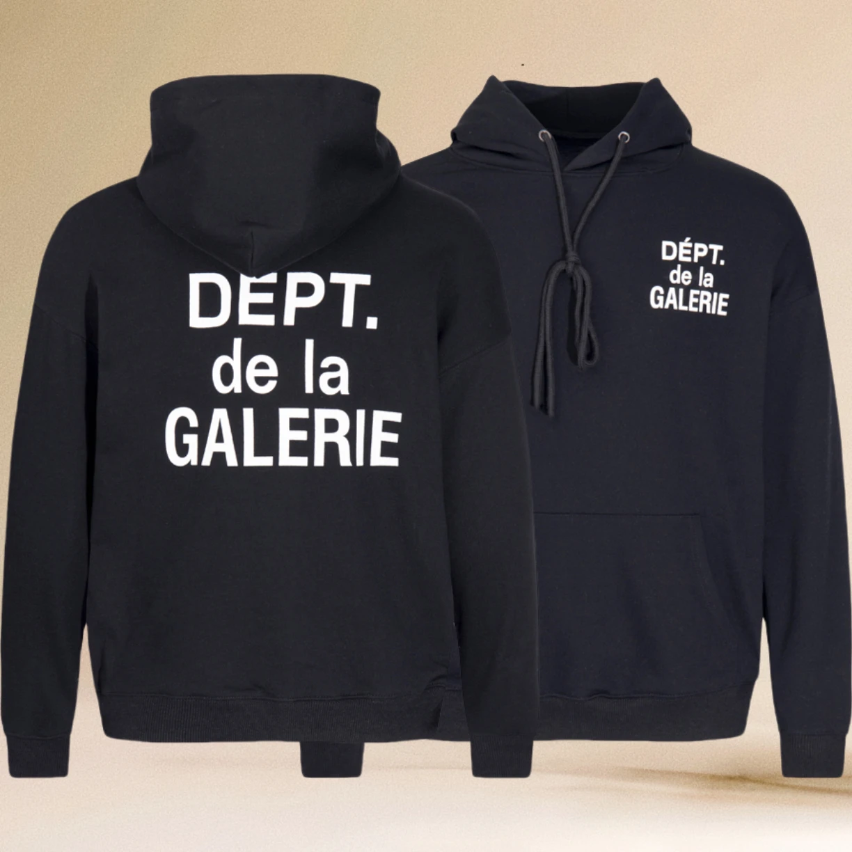 Retro Gallery Hoodie Dept with Letter Print - European Style Street Fashion - Loose Fit American High Street Cap Sleeve Shirt