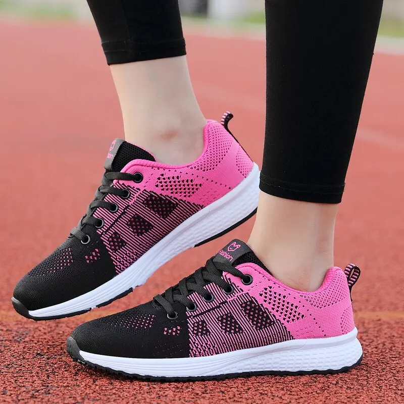 Women\'s Casual Flats Air Mesh Breathable Trainers Ladies Shoes Female Sneakers Women Basket Tenis Feminino