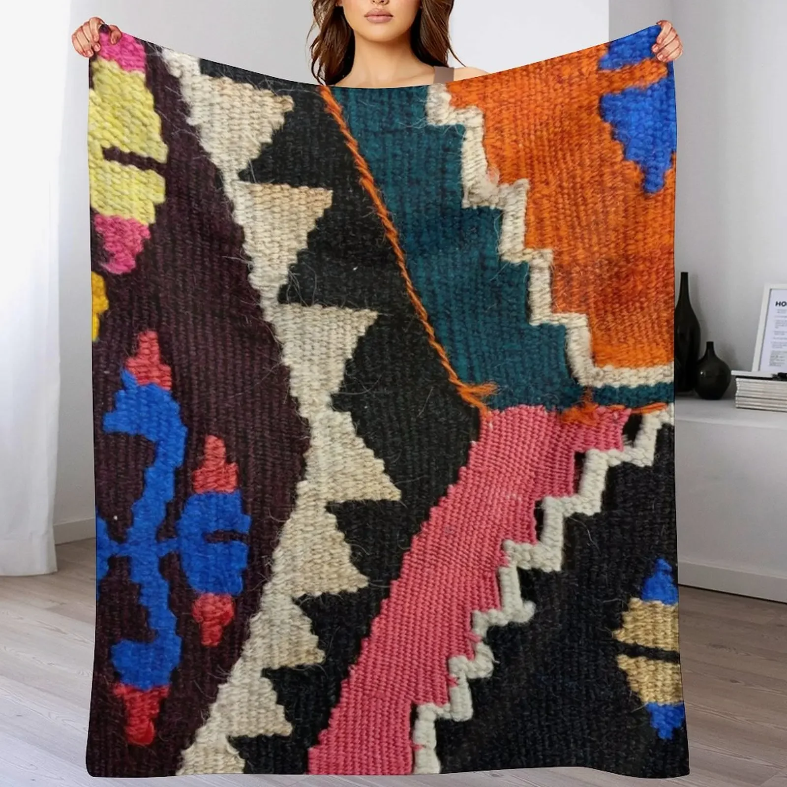 

Decorative Kilim, Navaho Weave, Woven Textile Throw Blanket Blankets Sofas Of Decoration Sofas Bed linens Summer Blankets
