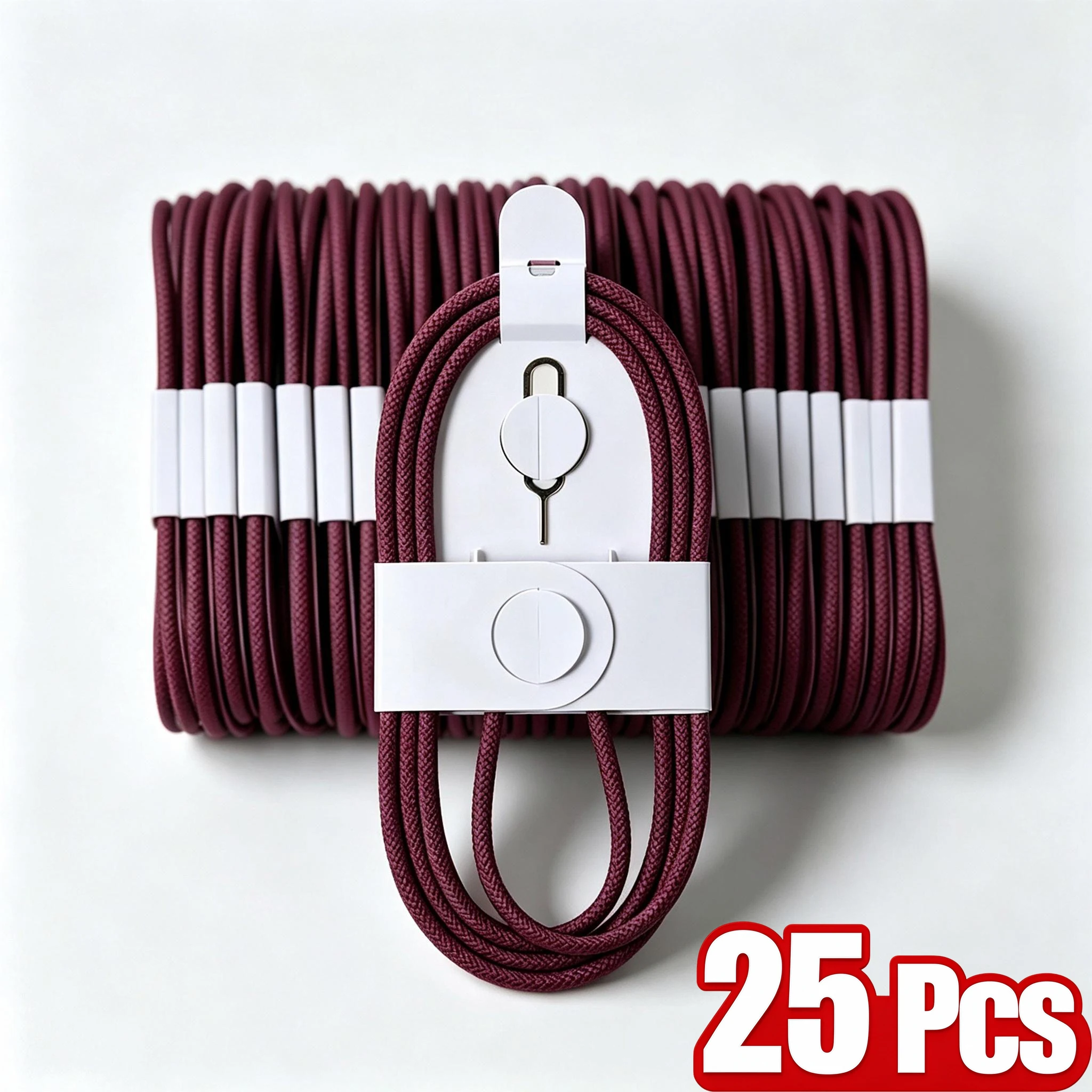 25PCS 60W Dual USB-C Fast Charging Braided Cable For iPhone 15 16 17 18 Pro Max Duo Samsung Xiaomi POCO Honor Type C Data Cables