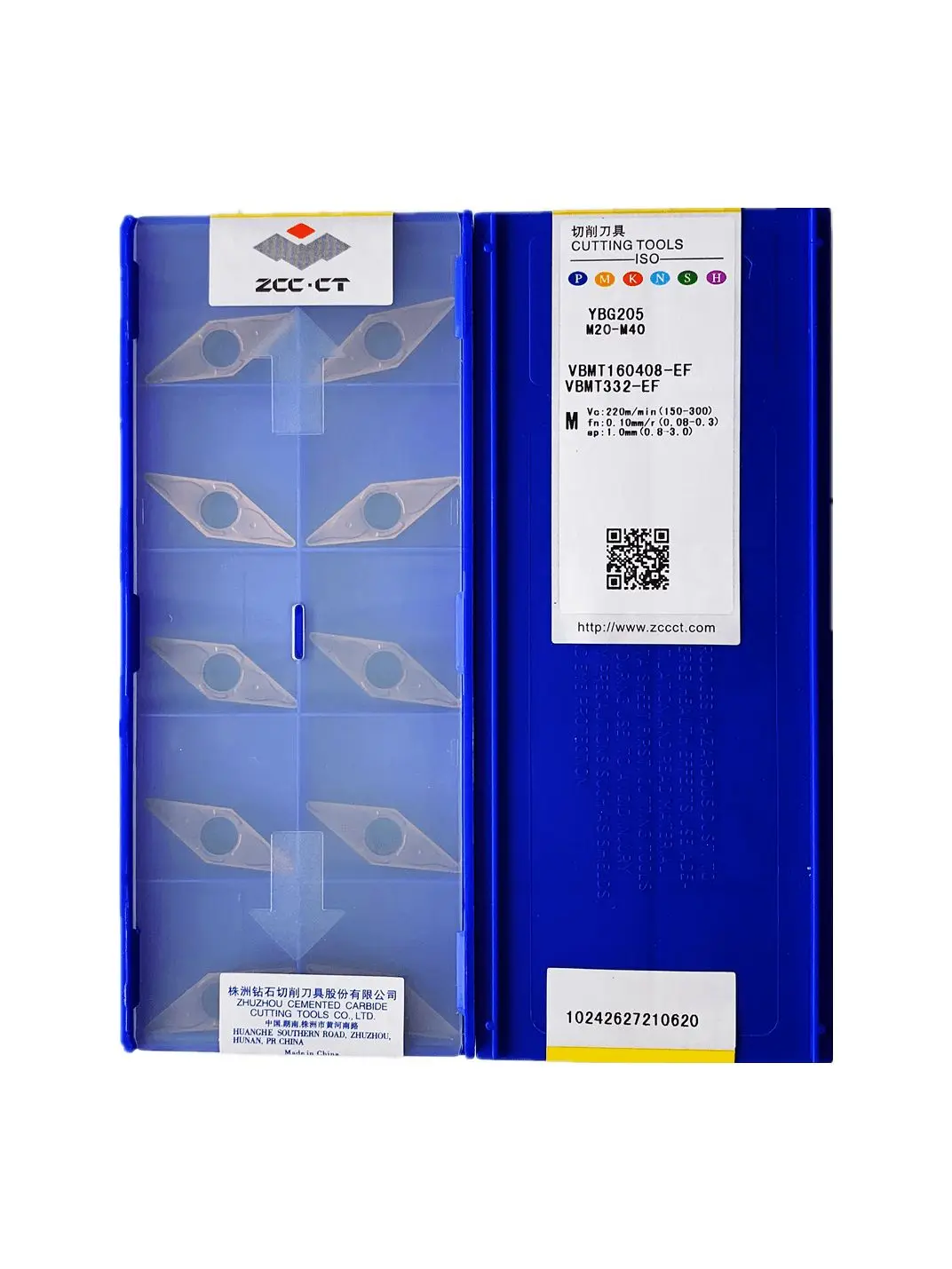 Lames CNC en forme de diamant VBMT160408-EF VBMT160404-EF YBM153 YBG202 YBG205 YBM215 YBG205H ZCC.CT