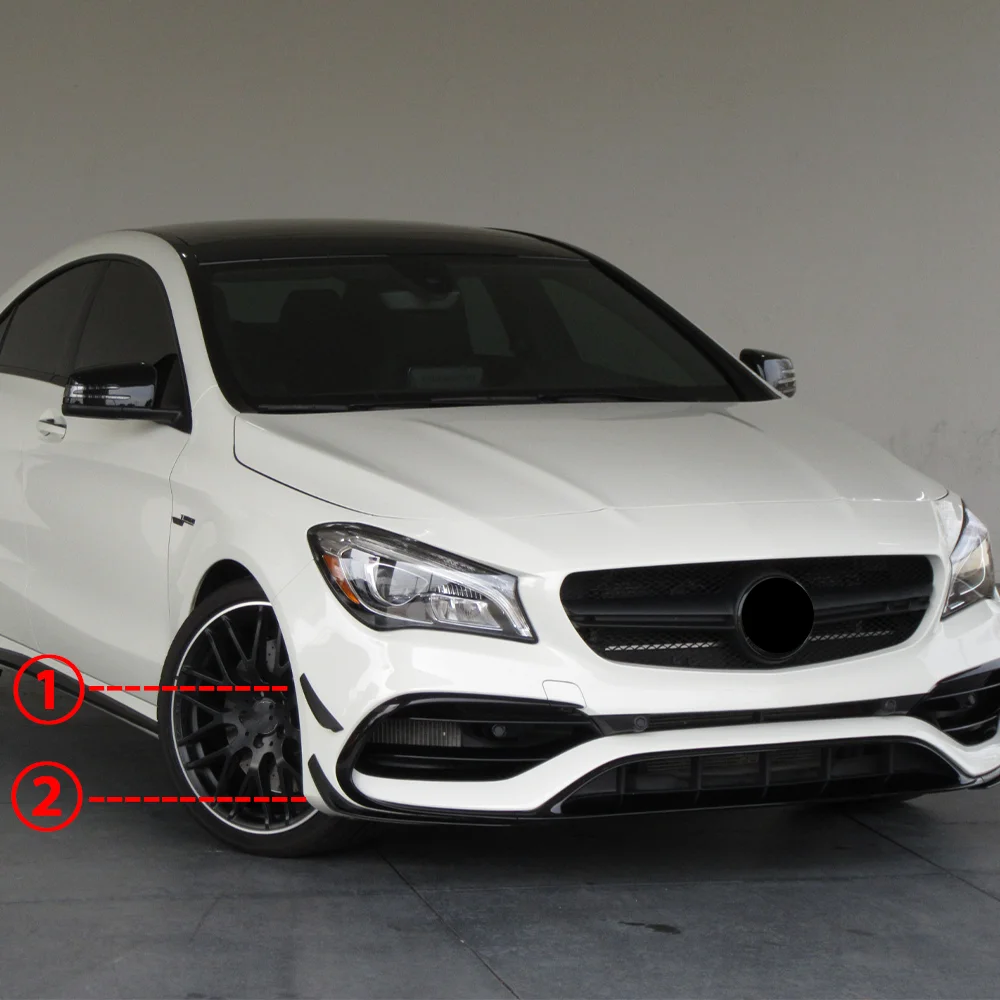 Front Bumper Spoiler Splitter Trim Air Blade For Mercedes Benz CLA C117 X117 CLA200 220 250 CLA45 AMG 2015 2016 2017 2018