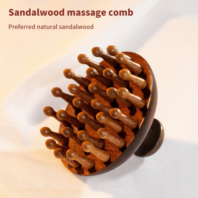 Circular Multi-Functional Wood Therapy Massage Comb Anti Static Scalp Massager Tooth Guasha Scraping Body Massager