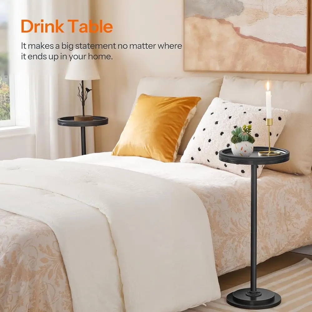 ラウンドコーヒーマティーニテーブル 2個セット 小スペース、リビングルーム、寝室、ソファエリア用