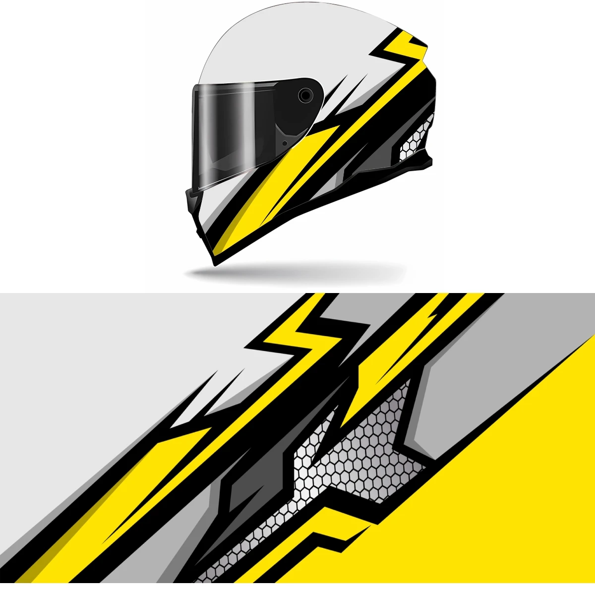 벌집 줄무늬 불규칙한 패턴 오토바이 헬멧 스티커 자기 접착 레이싱 사용자 정의 헬멧 랩 비닐 데칼 스티커