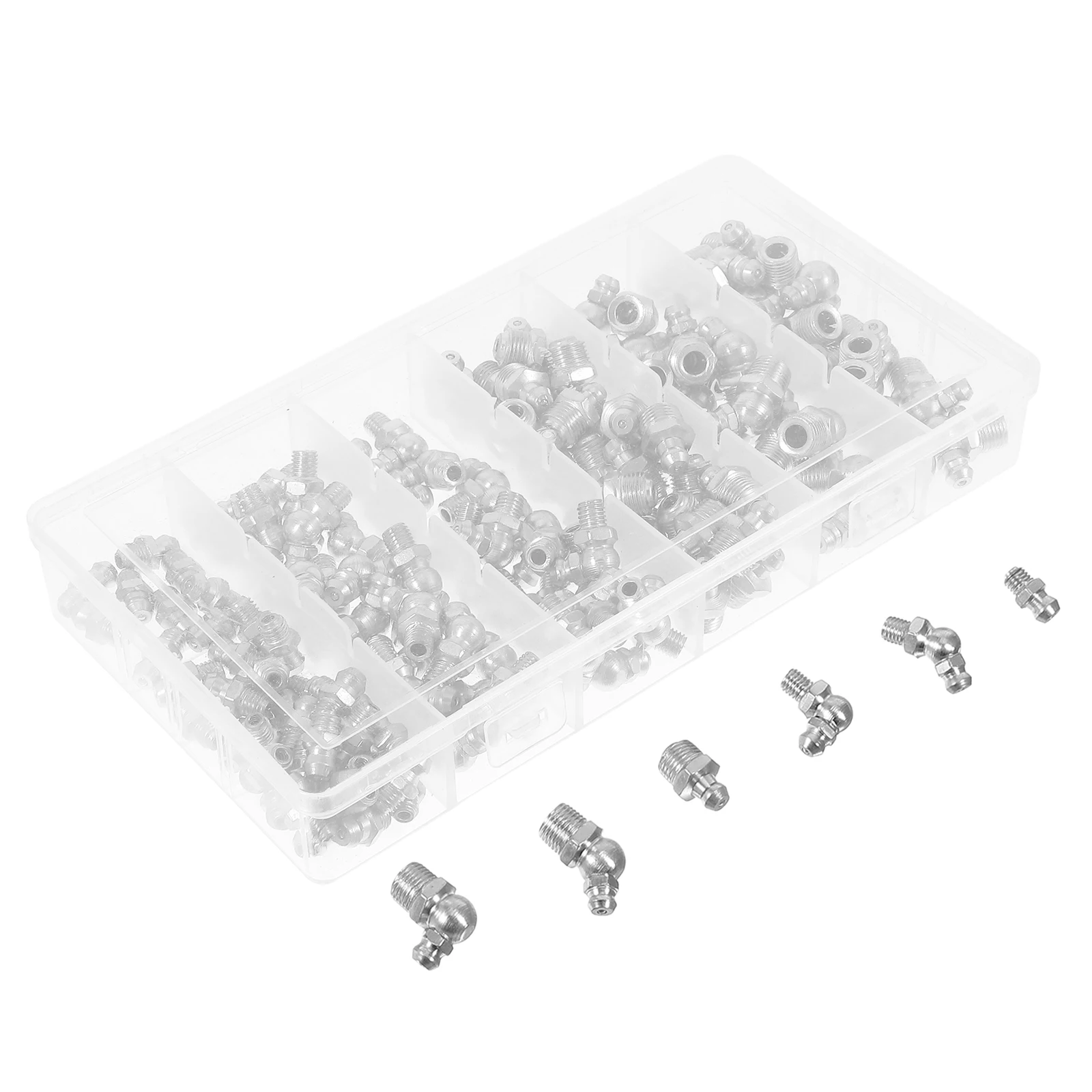 

1 set Grease Fittings Kit High Carbon Steel Hydraulic Assortment Boxed 1/4-28 1/8-27 Precision Metric Galvanized Automotive