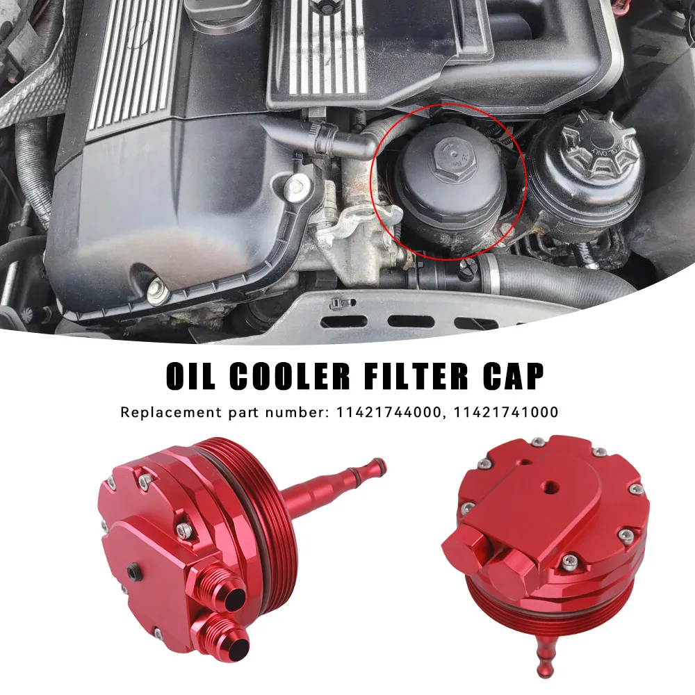 Oil cooler Filter Lid Cover Cap AN10 Fittings & 2 Sensor Ports For BMW M52 M54 M56 E46 E39 E60 E61 X3X5 Z3Z4 328i 325i 525i 530i