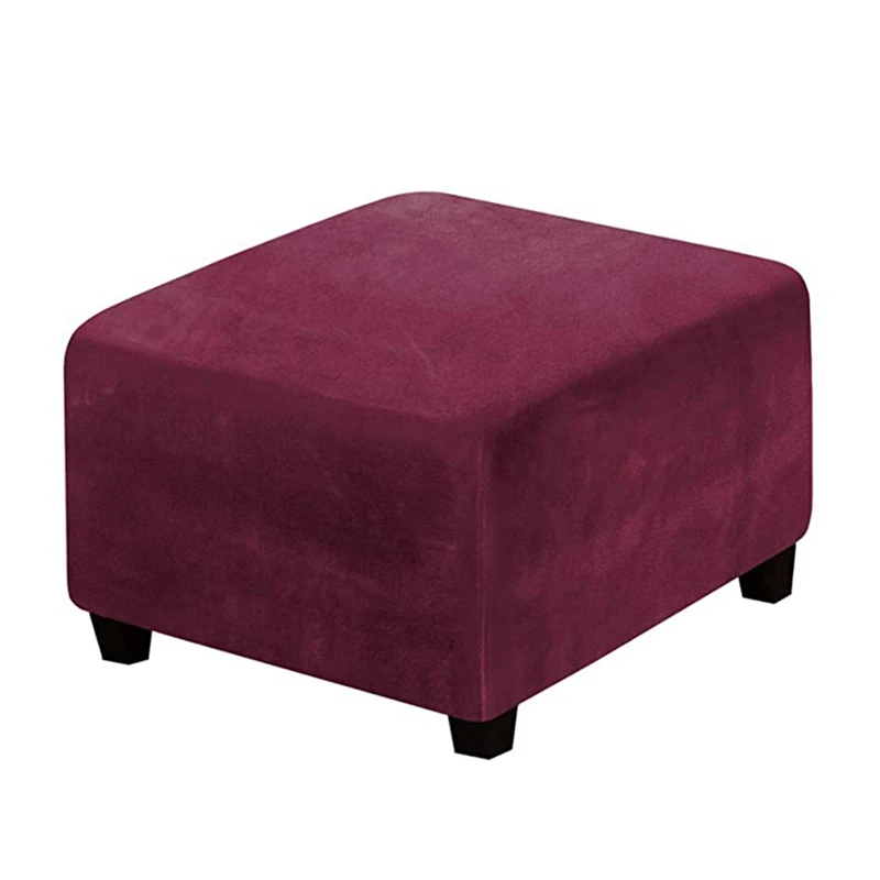 Square Ottoman Covers Ottoman Slipcover Square Footstool Protector Covers Storage Stool Ottoman Covers, Velvet Fabric