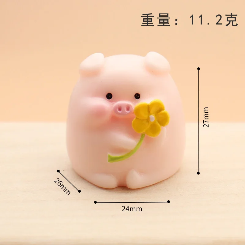 

6pcs/set Cute Cartoon Resin Pink Pig Figurine Miniaturas Ornament DIY Home Office Desktop Decoration Miniatures Room Decor