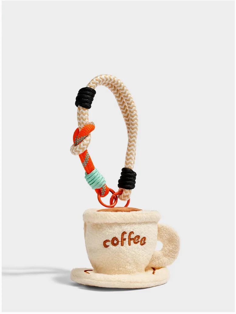 Original cute cartoon plush coffee cup keychain bag pendant car ornaments birthday gift