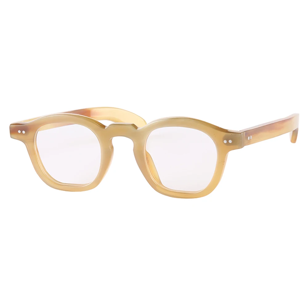 

2023 New Style Classic Reading Glasses Frame For Men Handmade Natural Horn Retro Prescription Eyeglass Frames Optical Eyewear