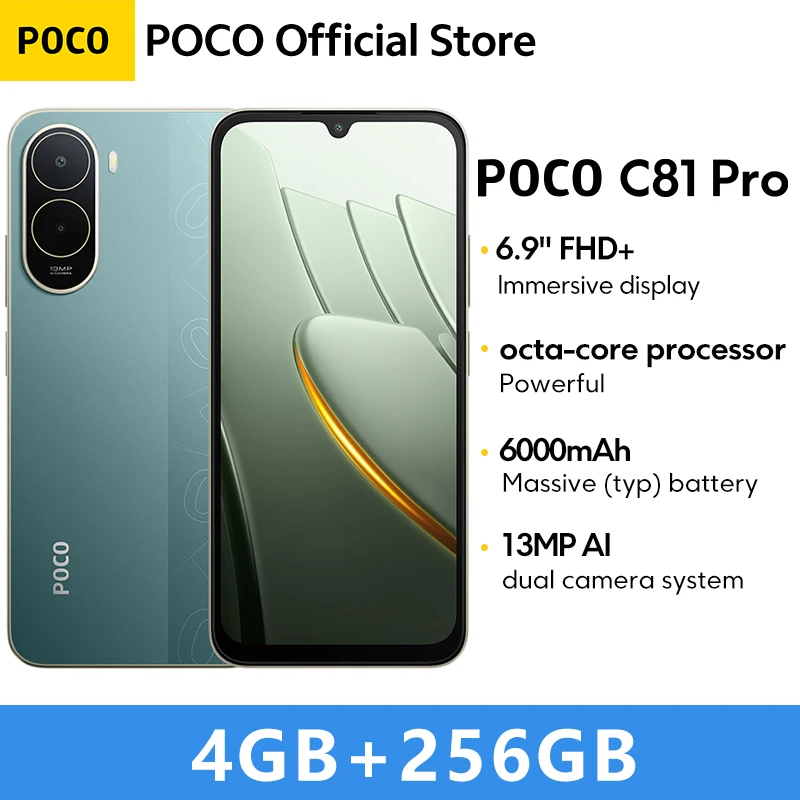 Global Version POCO C81 Pro Smartphone UNISOC T7250 processor 6.9