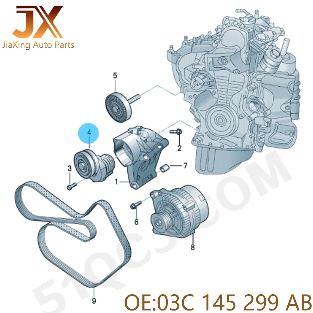 03C 145 299 AB 1JD 145299 أ 03C 145299 ج 03ج 145299 س 03C 145299 1JD 145299 شداد الحزام لأودي فولكس فاجن سكودا #5