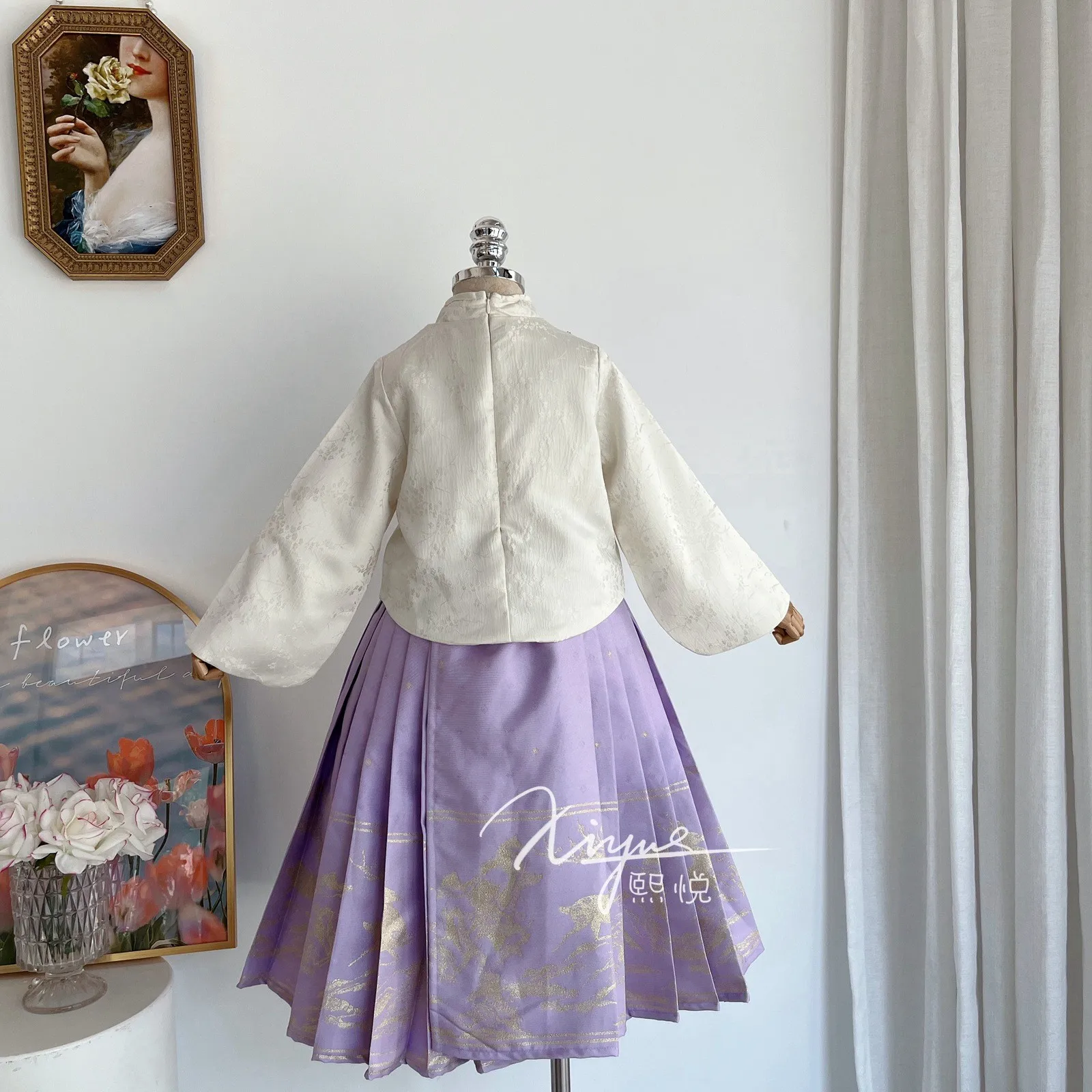 Conjunto de vestido Hanfu chino para niña, falda de cara de caballo bordada con Flores tradicionales para niños, Hanbok de princesa para niños, nuevo