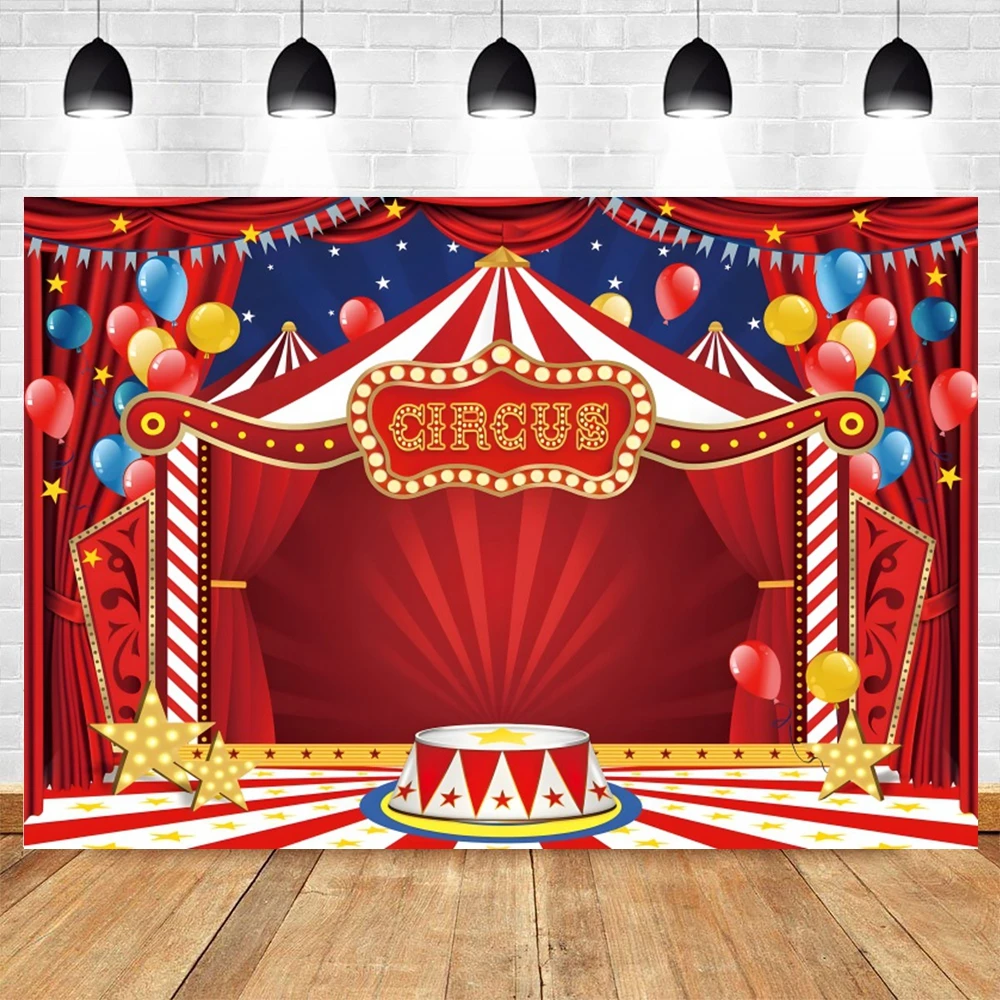 Latar Belakang Sirkus untuk Fotografi Bayi Baru Lahir Balon Ulang Tahun Roda Ferris Latar Belakang Pesta Karnaval Panggilan Foto Studio