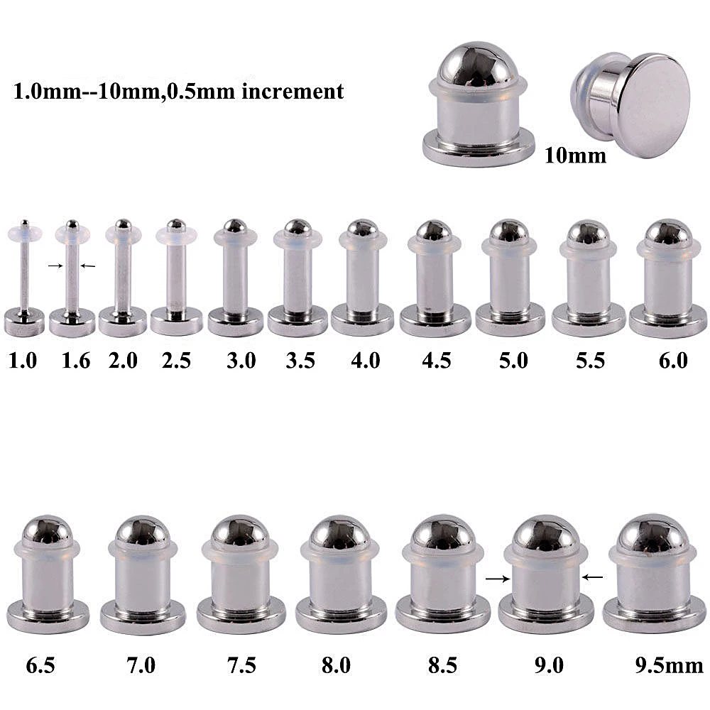 1/19 Stück 316L Chirurgenstahl Spiegel Gesicht Ohrstöpsel Ohr Gauge mit O-Ring Stärkt Ohr Expander Tunnel Körper Piercing Jewelny – Detail 1