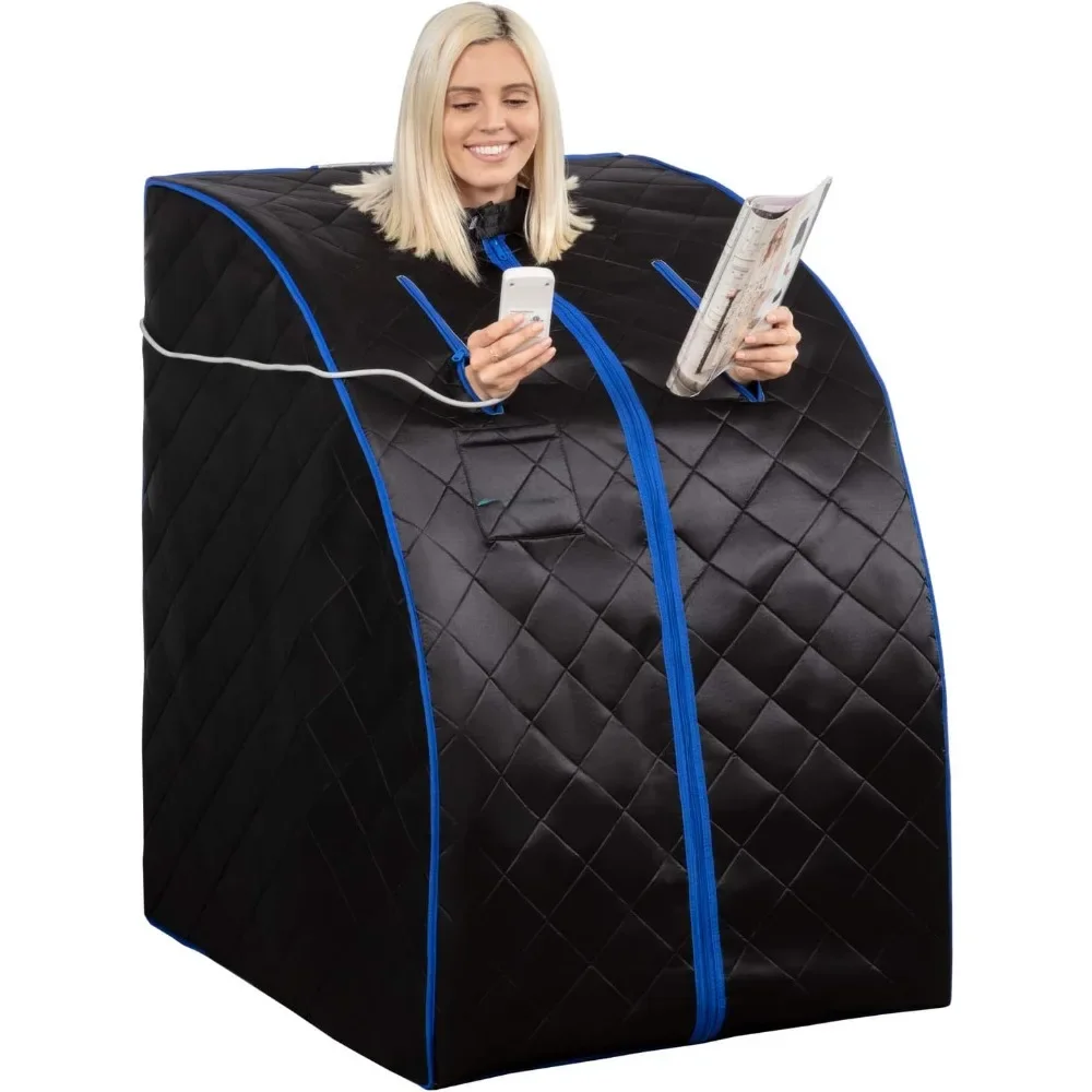 

Compact and Portable Infrared Steam Sauna, Suitable for Relaxing and Rejuvenating At Home, Foldable Chair, Foot Mat Heating Pad