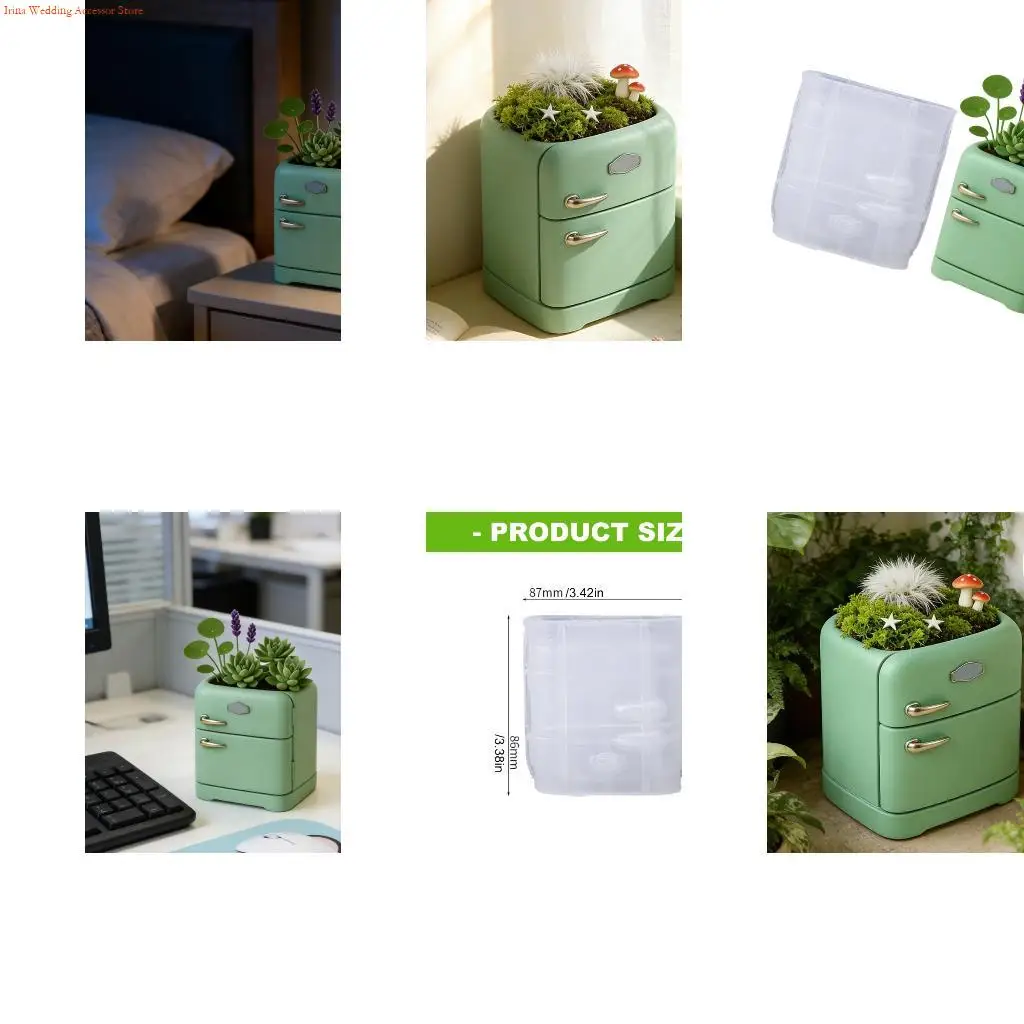 G92D Creative Fridge Flowerpot Silicone Mold For DIY Jewelry Container Making Resin Crafts And Planters