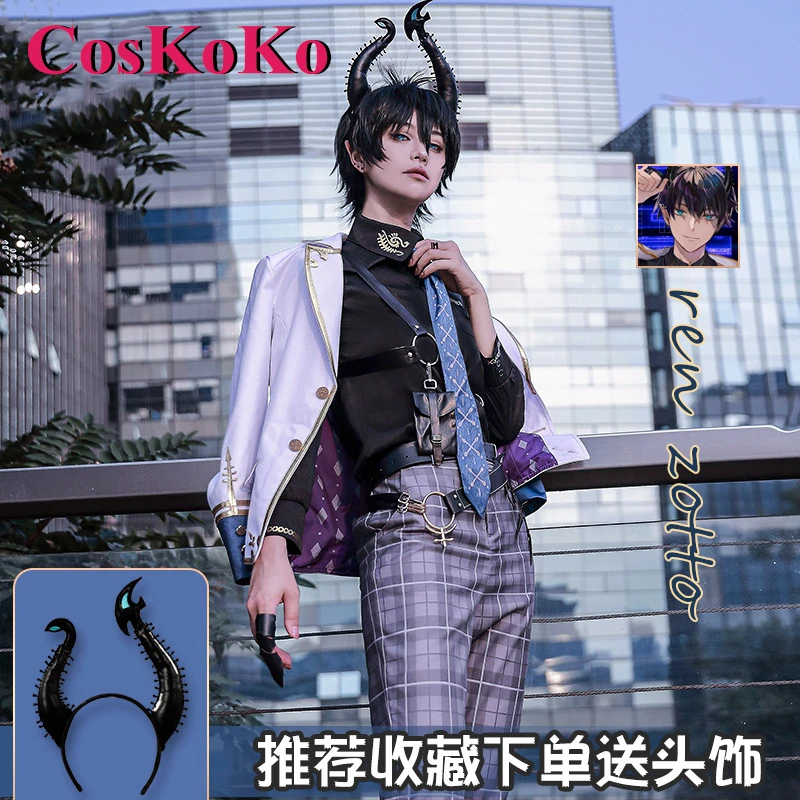 CosKoKo Ren Zotto Cosplay Anime Vtuber Nijisanji ILUNA Costume Fashion Uniforms Men Full Set Party Role Play Clothing S-XXL