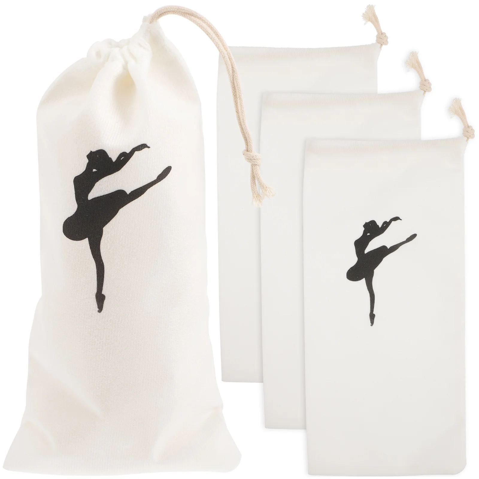 

4 Pcs Dance Shoe Bags Girls Canvas Shoes Ballet for Drawstring Pointe Pouches Toddler Shelves