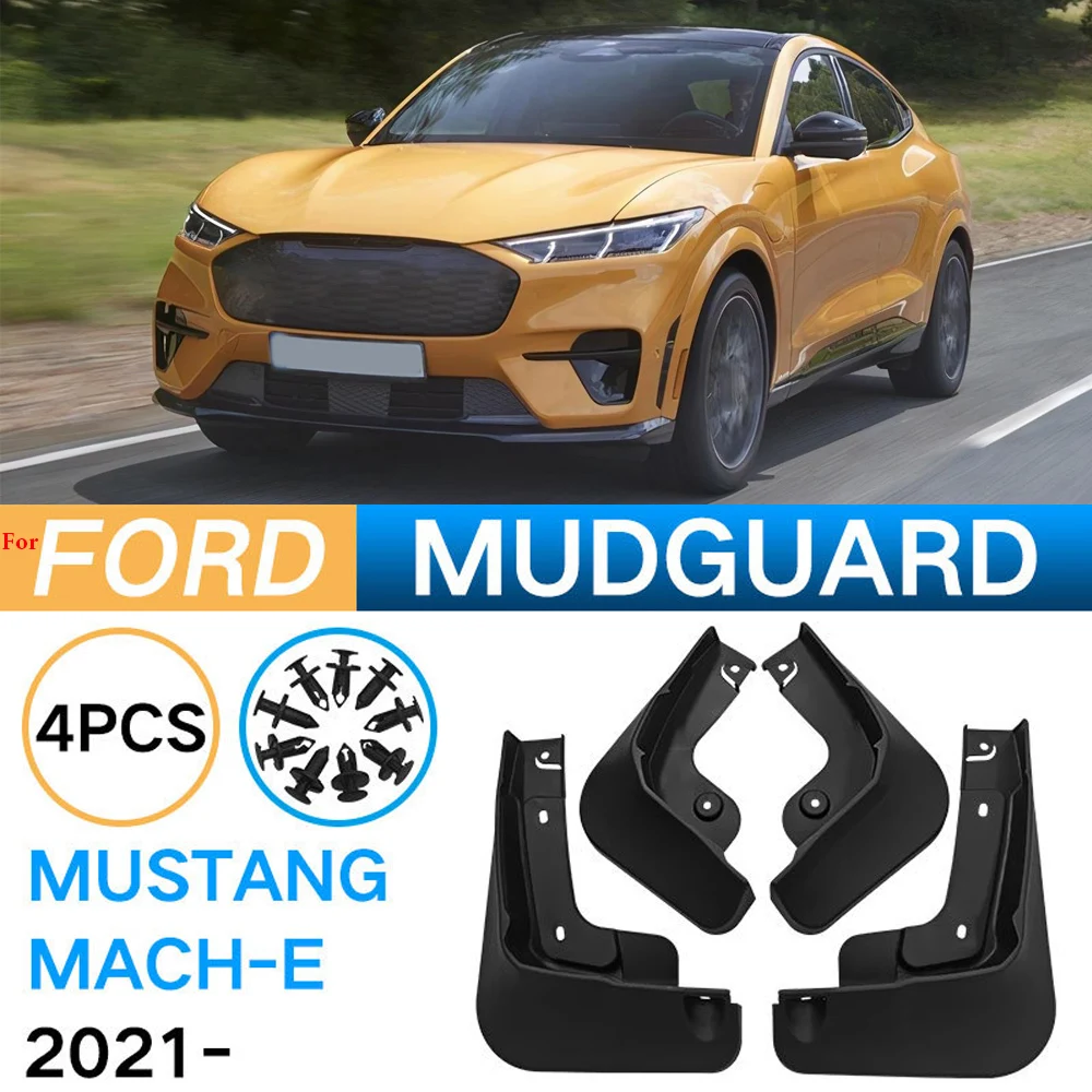 

4PCS Mud Flaps For Ford Mustang Mach-E 2021 2022 2023 Splash Guards Fender MudFlaps Front Rear Mudguards Car Accessories