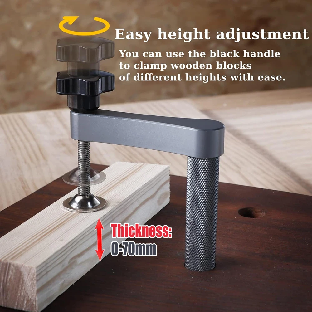 Hold Down Clamps 19mm Bench Dog Clamp Manual Adjustable Fast Fixed Clip Woodworking Tools Aluminum Alloy