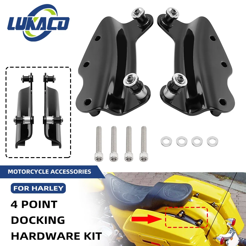 

Motorcycles Detachable 4 Point Docking Hardware Kit Cover For Harley Touring Road King FLHR Electra Street Glide FLHT 2009-2013