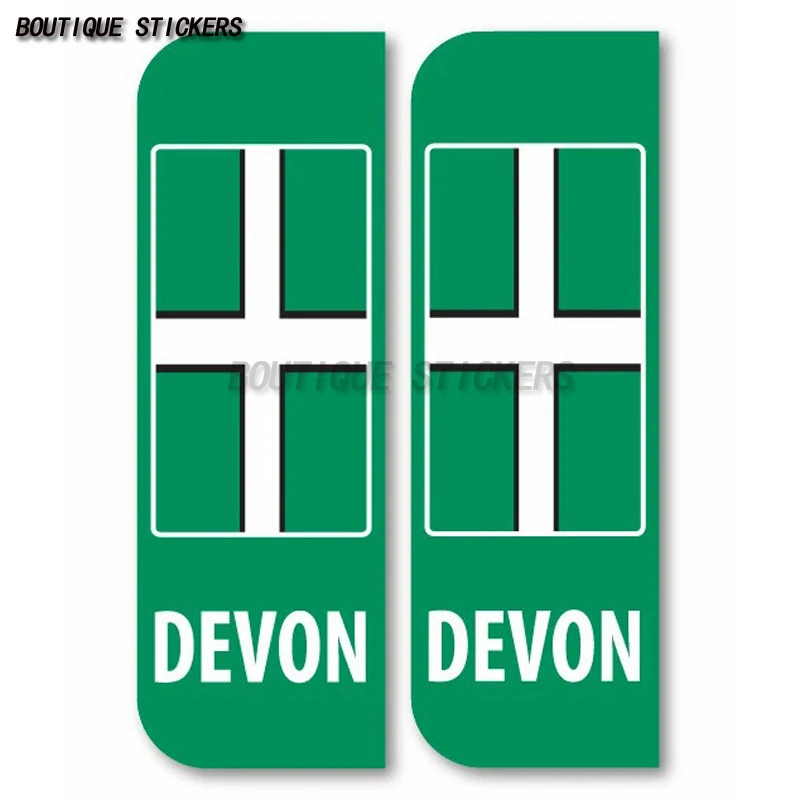 

2 x DEVON Car Number Plate vinyl stickers