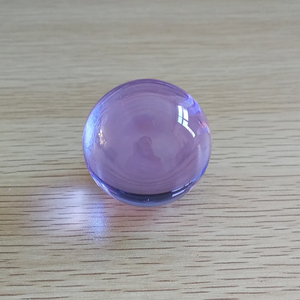 30mm-100mm Artificial Crystal Lilac Color Glass Crystal Ball With Base Healing Sphere Photography Props Lensball Decor Gift