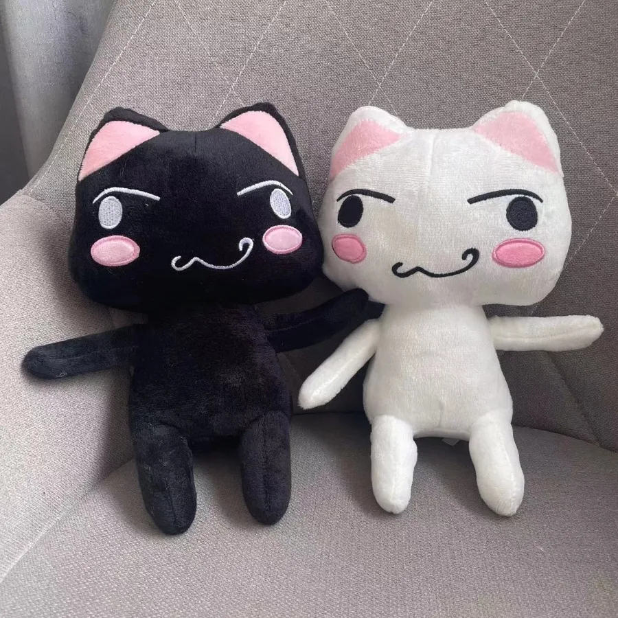 Schöne Toro Inoue Katze Plüschtier Paar Schwarz Weiße Katze Plüschtier Lächelndes Cartoon Tier Puppen Raumdekoration Geburtstagsgeschenk – Detail 3