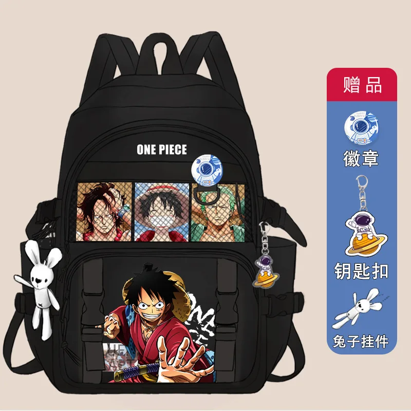 

One Piece New Luffy Student Schoolbag Large Capacity Casual and Lightweight Shoulder Pad Cute Cartoon Backpack