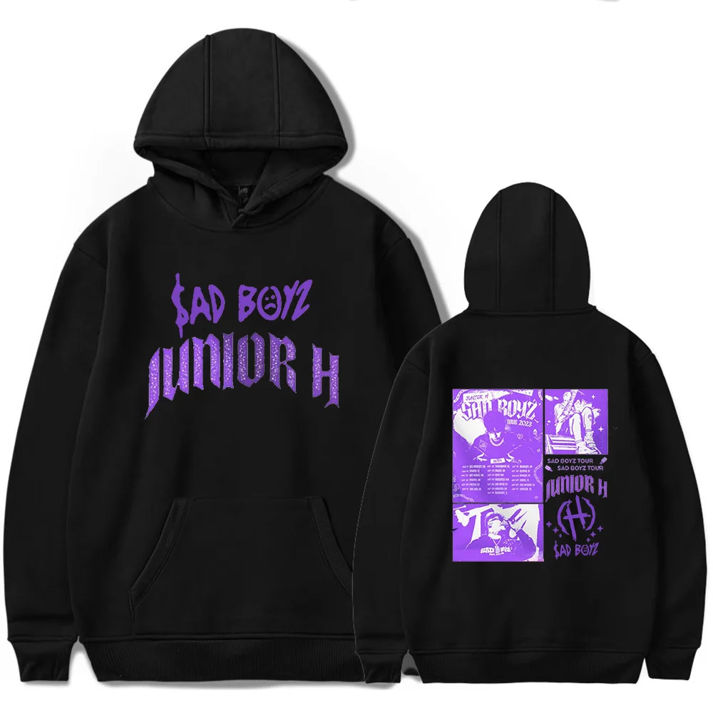 Junior H Tour Hoodies Sad Boyz Concert Merch Popular Graphics sided Print Unisex Trend Casual Street Clothing