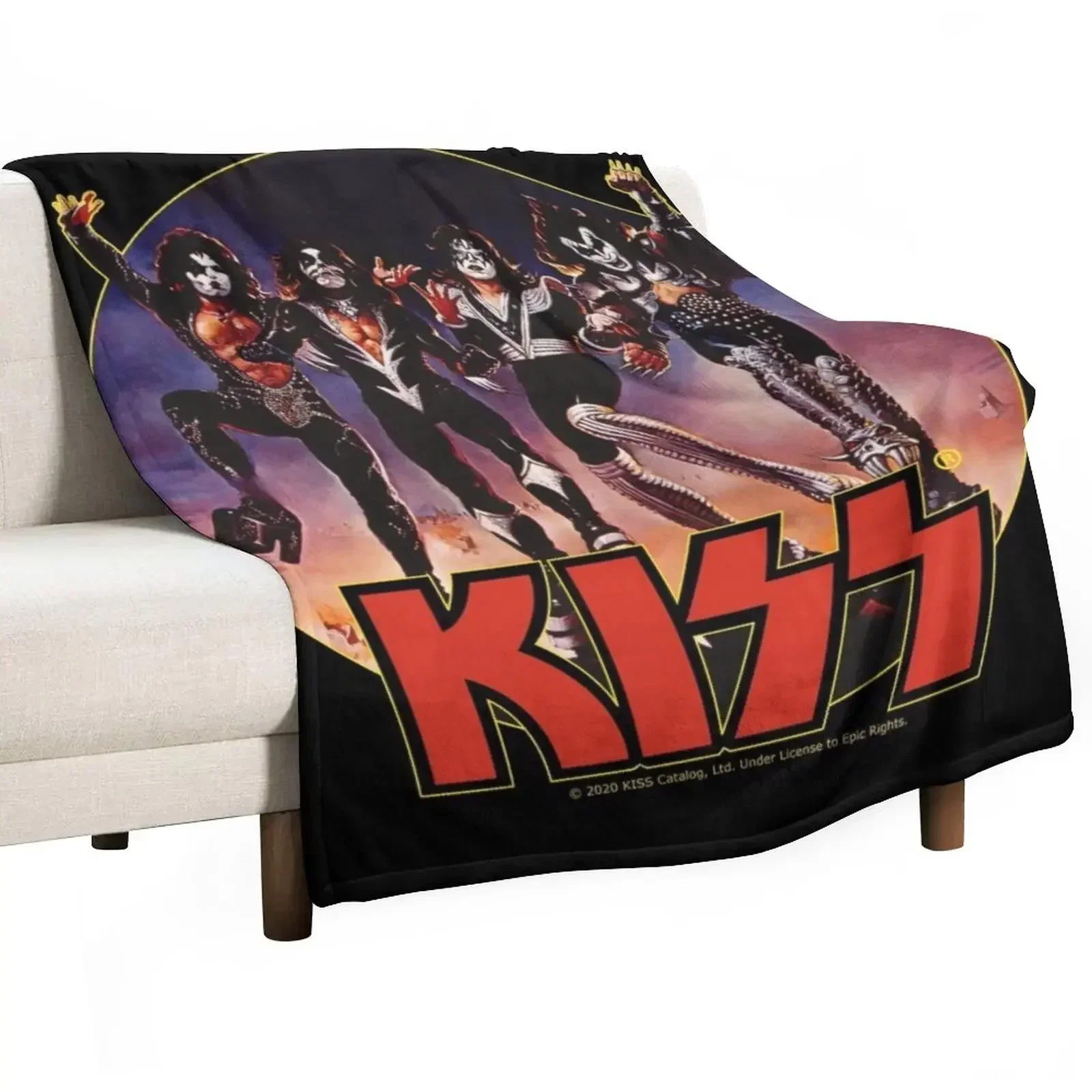 

KISS Band Members Throw Blanket warm winter Designers Decorative Beds Blankets