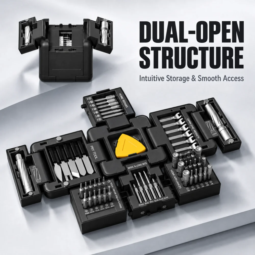 62 in 1 Foldable Cube-Style Precision Screwdriver Set Magnetic Repair Kit for Electronics Phone Computer Watch Laptop Eyeglass