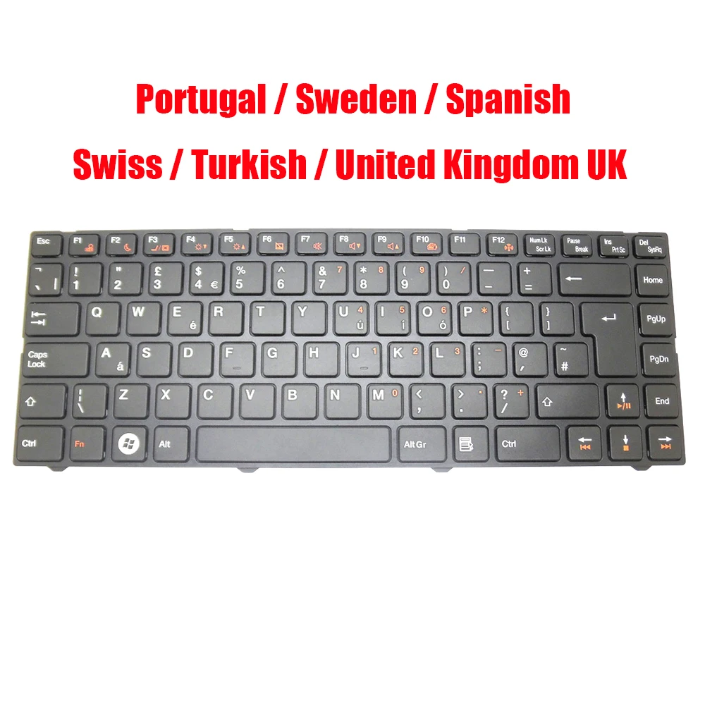 

PO SD SP SW TR UK Keyboard For Compal QAT10 QAT11 PK130PR1A18 PK130PR1A11 PK130PR1A17 Portugal Sweden Spanish Swiss Turkish New