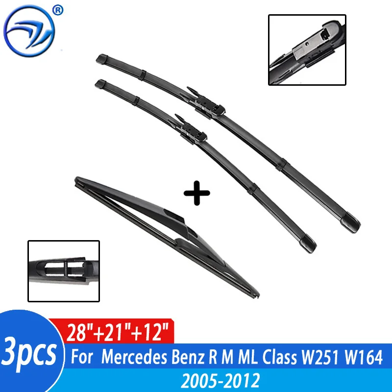 Wiper Front & Rear Wiper Blades Set For Mercedes Benz R M ML Class W251 W164 Windshield Windscreen 28