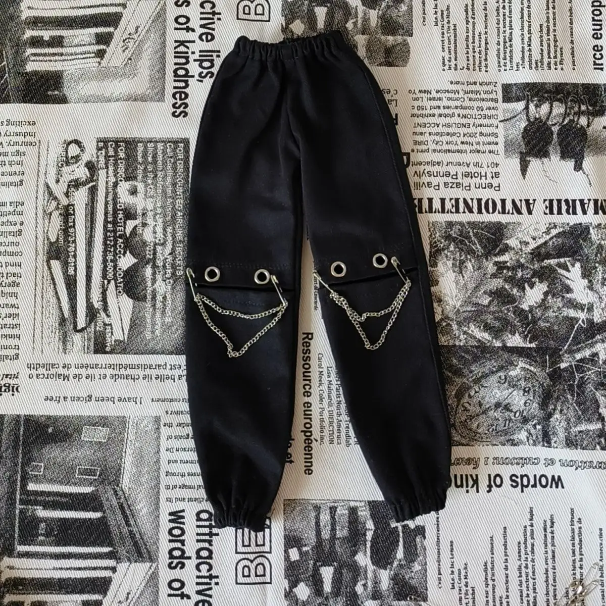 BJD 4-teiliges Set aus ärmelloser Weste mit schwarzer oder weißer Kette, personalisierte Arbeitshosen und Mütze mit Kette, vielseitig einsetzbar für Männer und Frauen