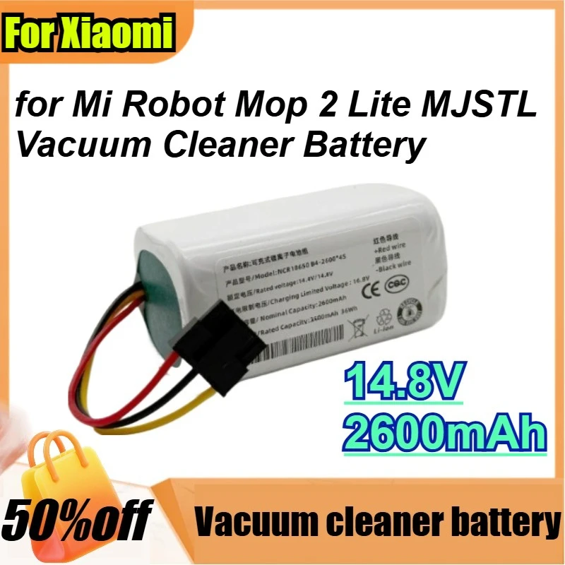 For Xiaomi Mi Robot Mop 2 Lite MJSTL Vacuum Cleaner Battery 14.8V 2600mAh
