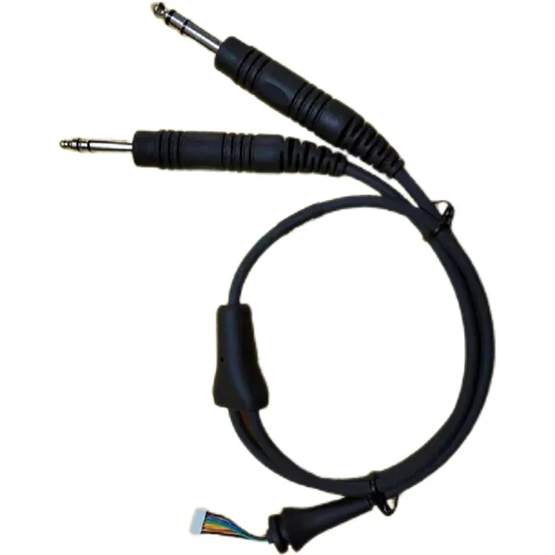 Оригинальная запасная часть для замены авиационной гарнитуры Bose A10, стереокабель с разъемом 6,3 мм 5,2 мм на 6-контактный соединительный кабель с двойным разъемом Оригинальная запасная часть для замены авиационной гарнитуры Bose A10, стереокабель с разъемом 6,3 мм 5,2 мм на 6-контактный соединительный кабель с двойным разъемом