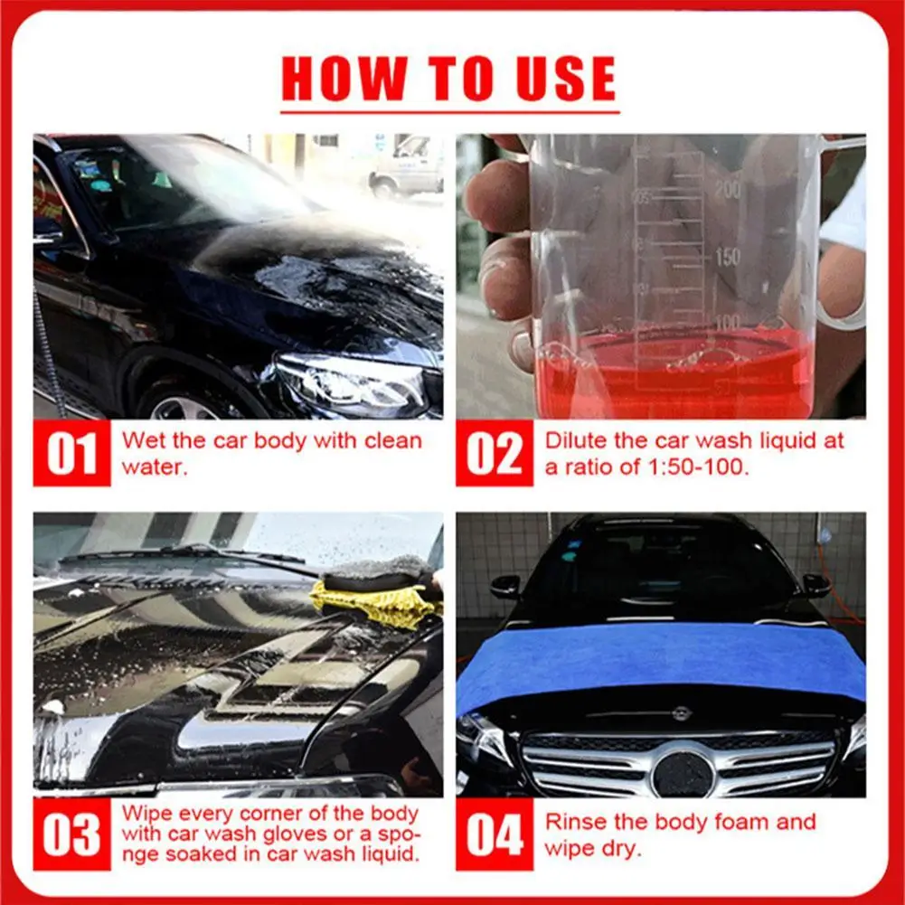 Car Foam Liquid Contaminant Remover 100ml High Foam Multifunctional Highly Concentrated Deep Clean & Restores Car Wash Shampoo