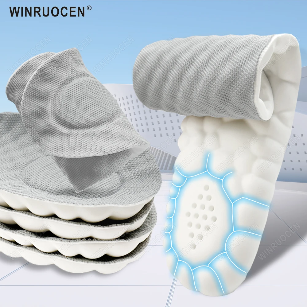 2023 Super Soft Running Sports Insole 4D Massage Shoes High Elasticity Shoe Pads Anti-pain Deodorant Cushion Men Women Inserts