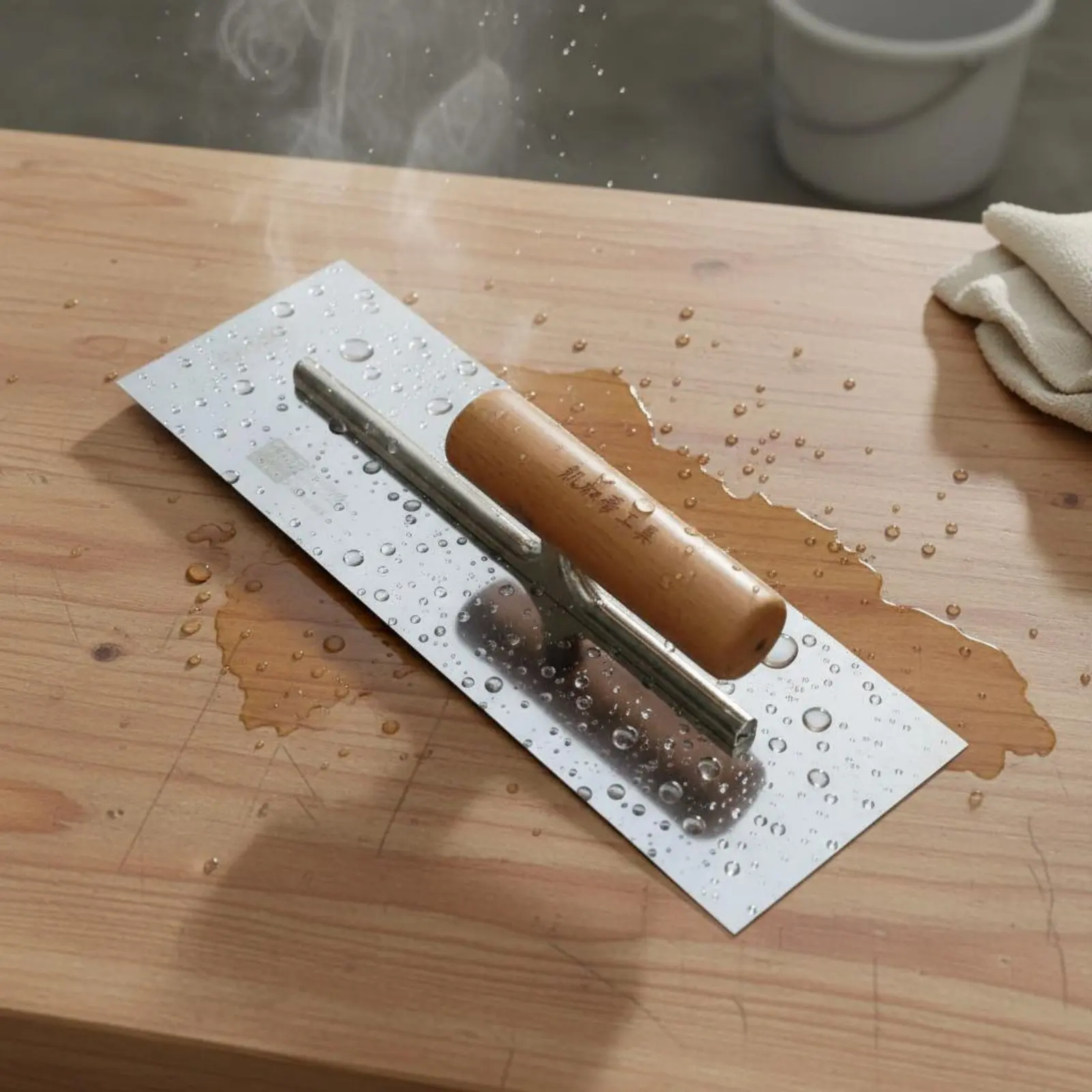 

Stainless Steel Plastering Trowel Rivetless Design Putty Scraper Blade Cement Finishing Trowel Wooden Handle for DIY Hobbyists