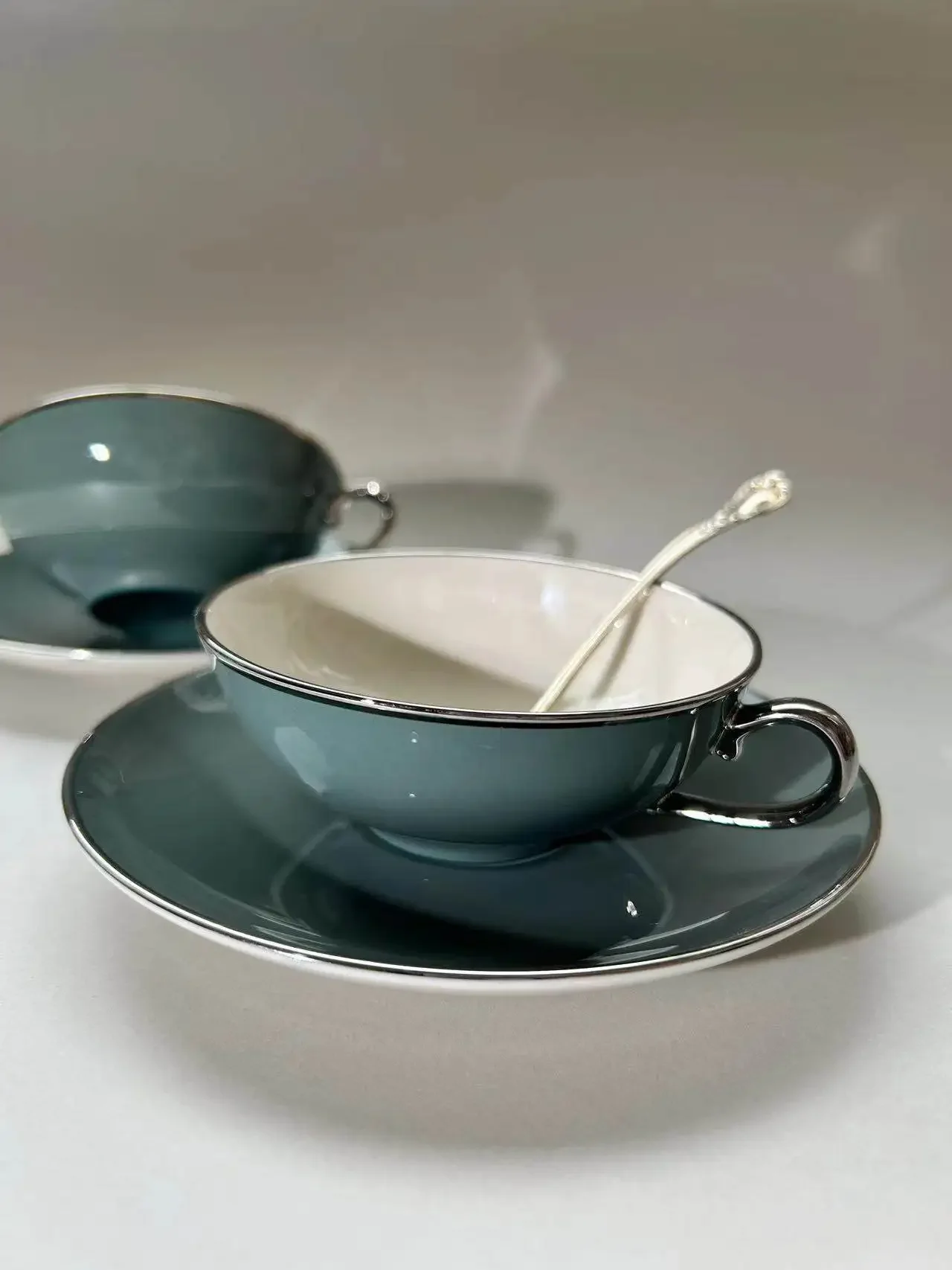 Medieval Cup Macaron Flat Design Coffee Cup, Saucer Teacup American Retro