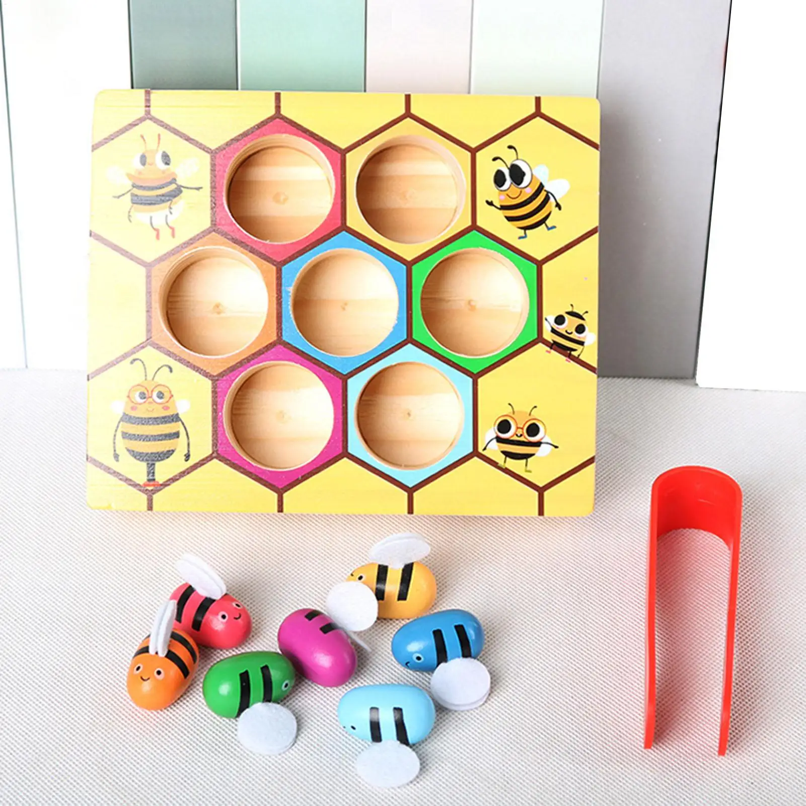 فرز الألوان ألعاب حسية فخ النحل لعبة تدريب الحركات الدقيقة ألعاب تعلم تعليمية وسائل تعليمية للأعمار 3 بنين بنات