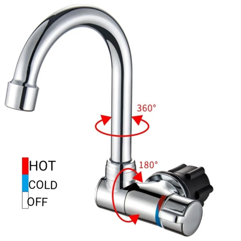 Copper Faucet High-End Folding Faucet Water Tap 360 Degree Cold Hot Water Faucet For Marine Boat Yacht