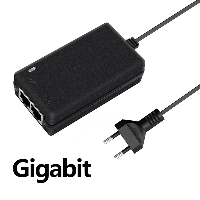 Gigabit PoE Injector Power Adapter 48V Power Over Ethernet Supply Adapter 100 and 1000Mbps RJ45 Compliant for Camera and More