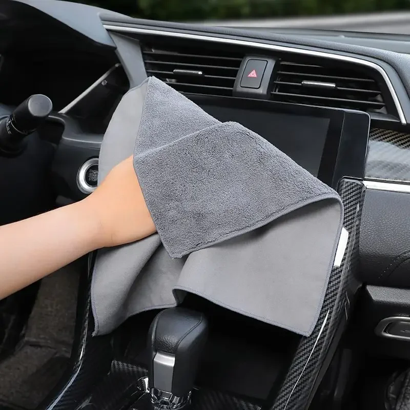 Car Towel Suede Coral Velvet Double-sided Car Cleaning Cloth For Mercedes benz A B R G Class GLK GLA w204 W251 W463 W176